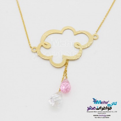 گردنبند طلا - طرح ابر و باران-SM0478